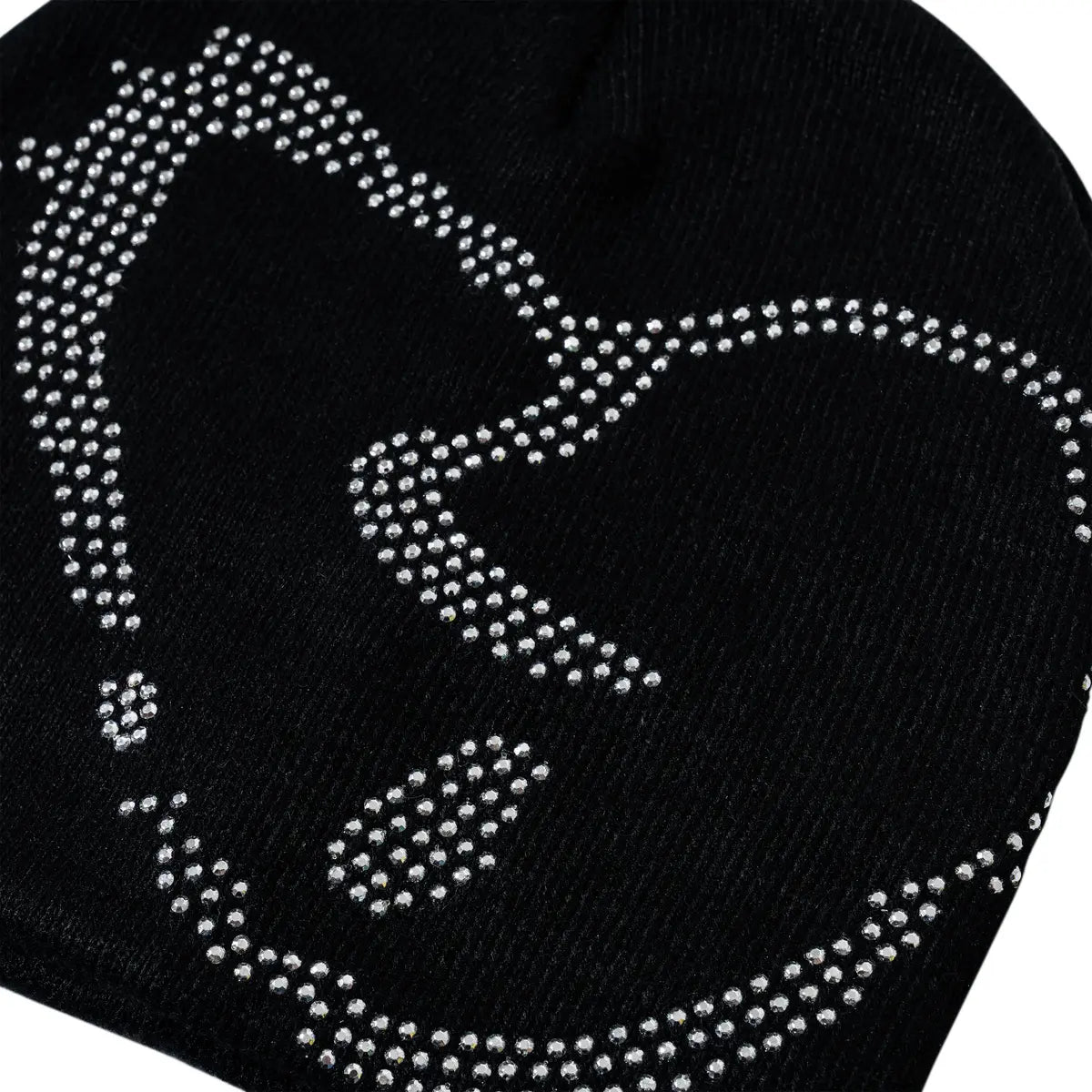 X HEARTBREAK RHINESTONE BEANIE BLACK/CRYSTAL