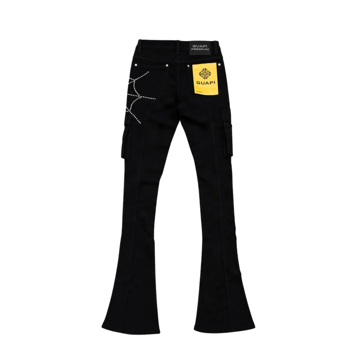 OBSIDIAN BLACK SPIKES CARGO DENIM