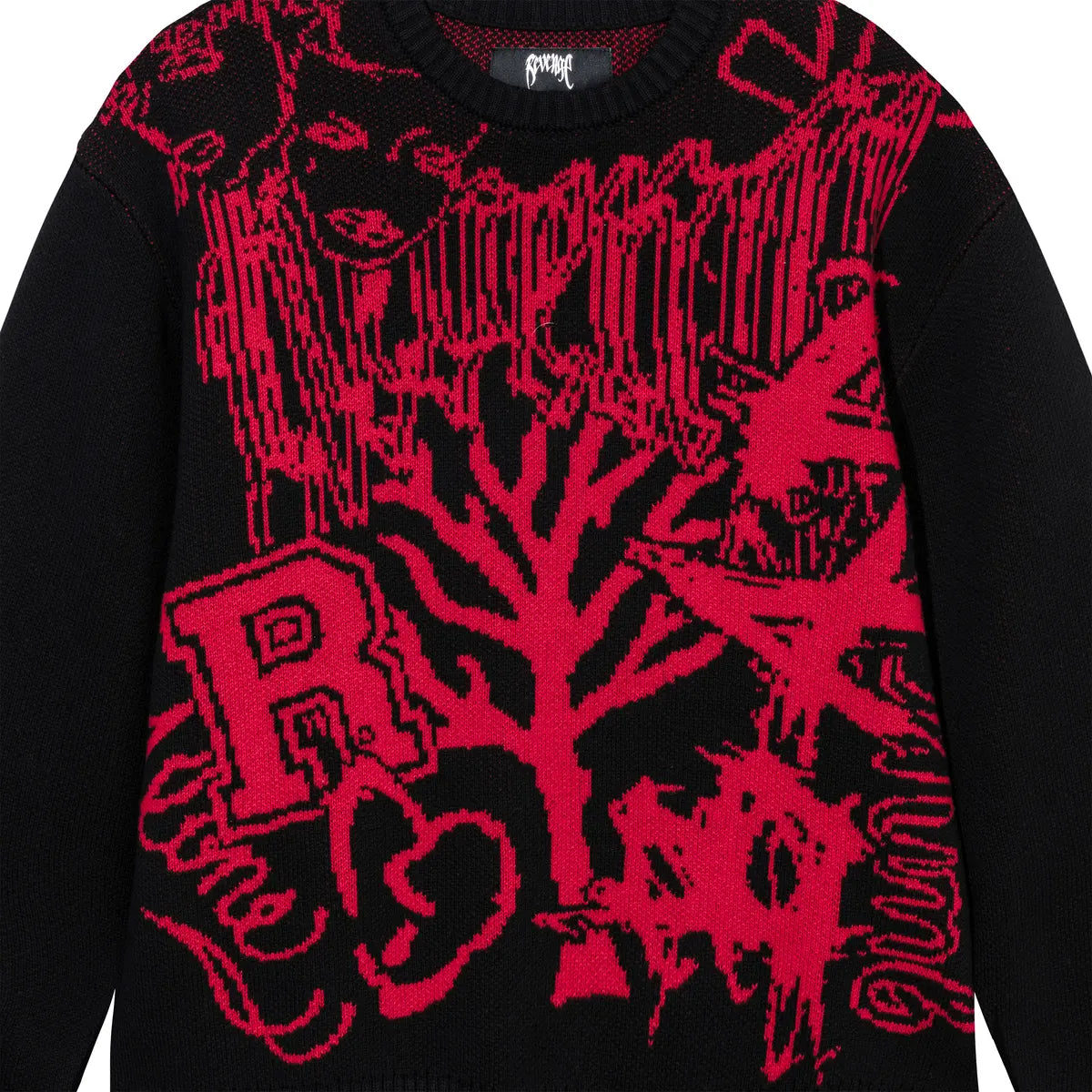 X COLLAGE KNIT BLACK/RED