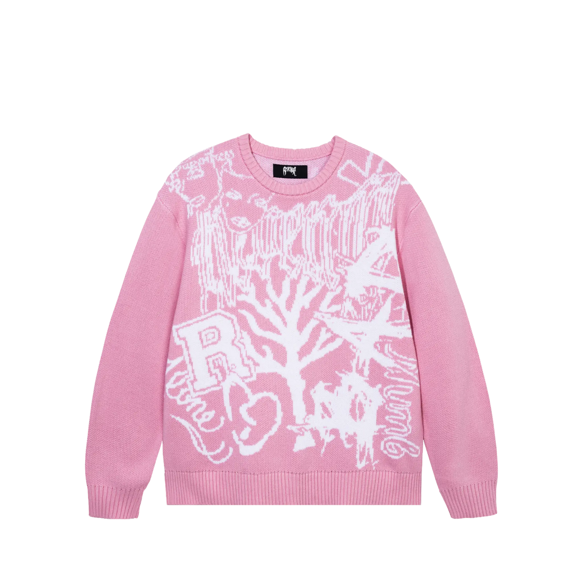 X COLLAGE KNIT PINK/WHITE