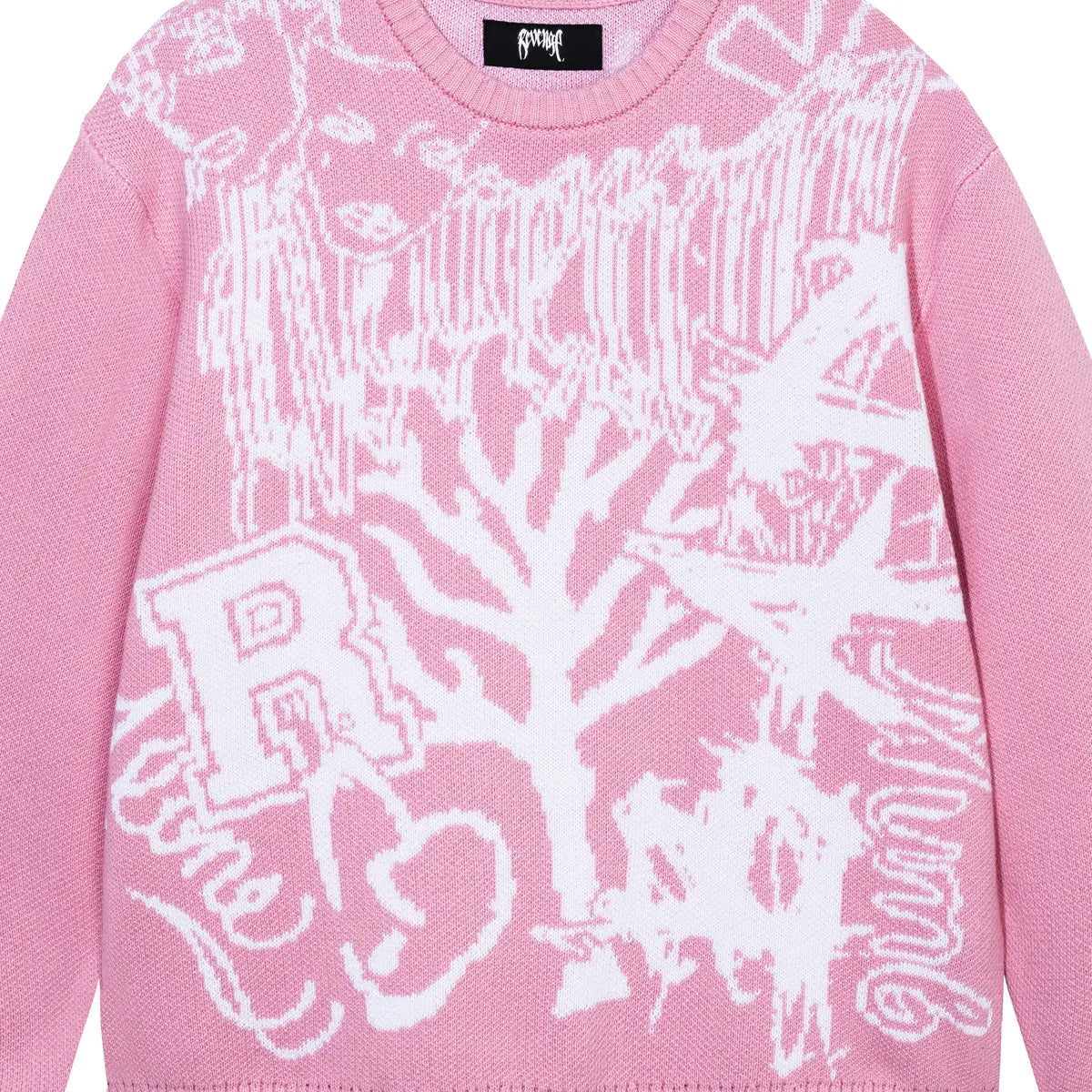 X COLLAGE KNIT PINK/WHITE