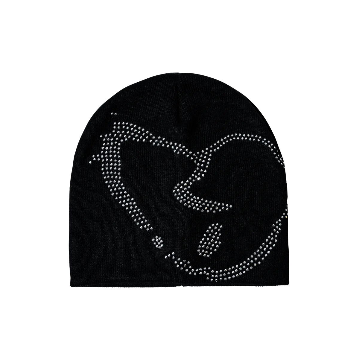 X HEARTBREAK RHINESTONE BEANIE BLACK/CRYSTAL