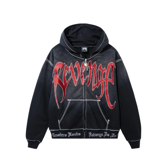 X KILL CONTRAST STITCH ZIP BLACK/RED