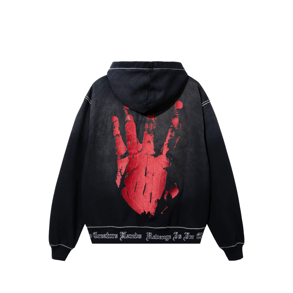X KILL CONTRAST STITCH ZIP BLACK/RED